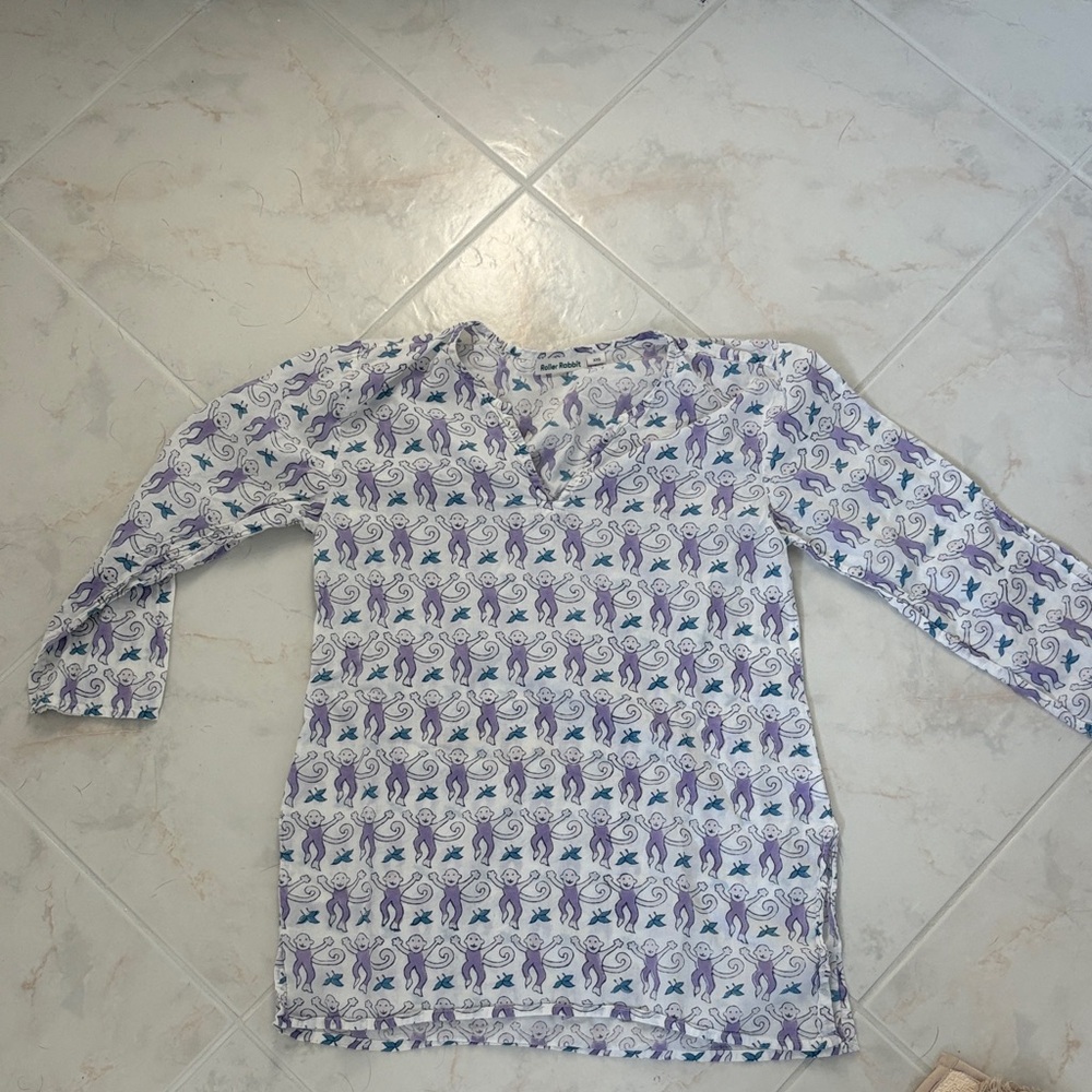 Roberta Roller Rabbit Kids Purple and White Long Sleeve Shirt